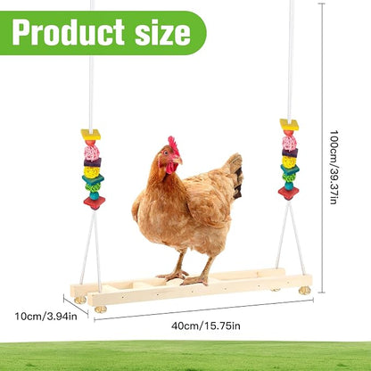 Jorewood Chicken Coop Swings, Outdoor Poultry Exercise Perch - Image 2