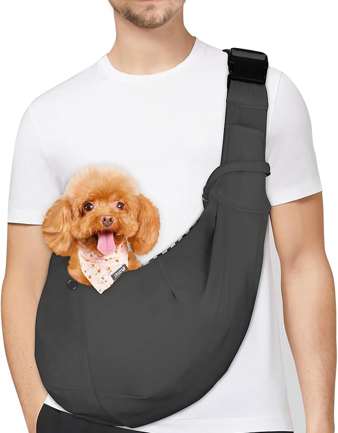 PETLOFT Reversible Dog Cat Sling Carrier, Small Carrier, Adjustable Sling by PetLoft