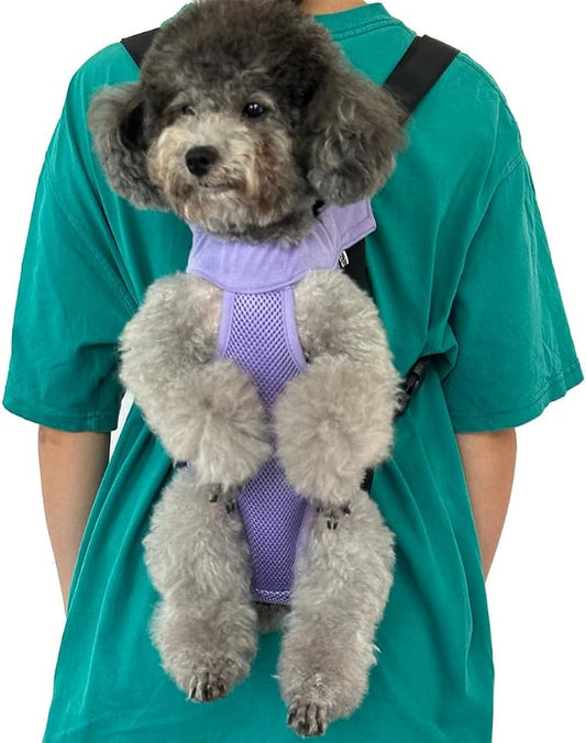 Pet Dog Carrier Backpack, Portable Breathable Mesh Chest Carrier, Polyester - Image 2