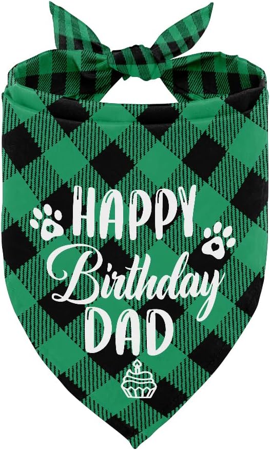 AUII JO DESIGN Dog Bandana, Plaid Geometric Pattern, Comfortable & Breathable by AUII+JO+DESIGN