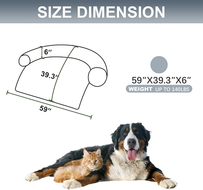Calming Dogs/Cats Bed Mats, Dog Pad Washable Removable Couch Cover, Plush Long - Image 2