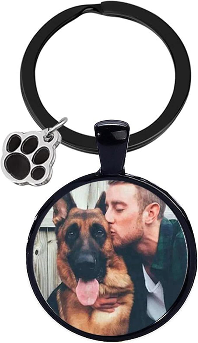 Custom Pet Photo Keychain Personalized Photo Pawprint Dog Tag Keychain Engraved by Eletizy