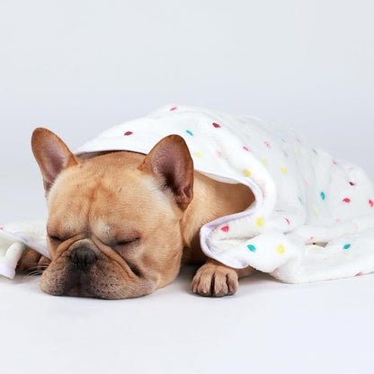 1 Pack 3 Blankets Super Soft Cute Dot Pattern Pet Blanket Flannel Throw - Image 5