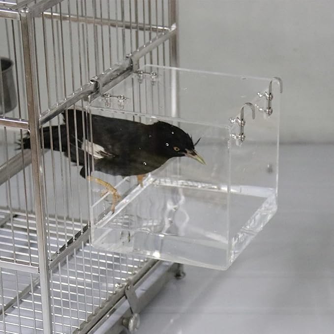 Hanging Bird Bath Cube Bird Bathtub Bath Shower Box Bowl Cage Accessory - Image 5