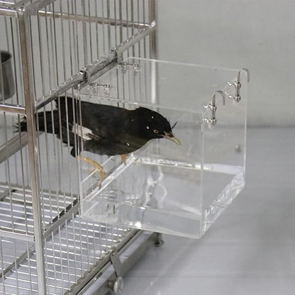 Hanging Bird Bath Cube Bird Bathtub Bath Shower Box Bowl Cage Accessory - Image 5