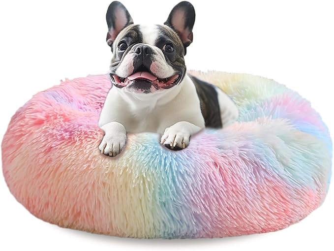 JOLLYVOGUE Calming Dog Bed Medium Size Dog, Anti-Anxiety Donut Medium Pet Bed by JOLLYVOGUE