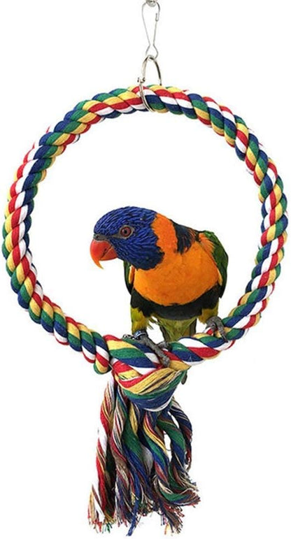 Litewoo Bird Swing Toy Colorful Cotton Rope Perches - Image 5