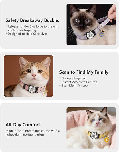 4 Pack-QR Code Cat Collar Breakaway Safe - Image 5