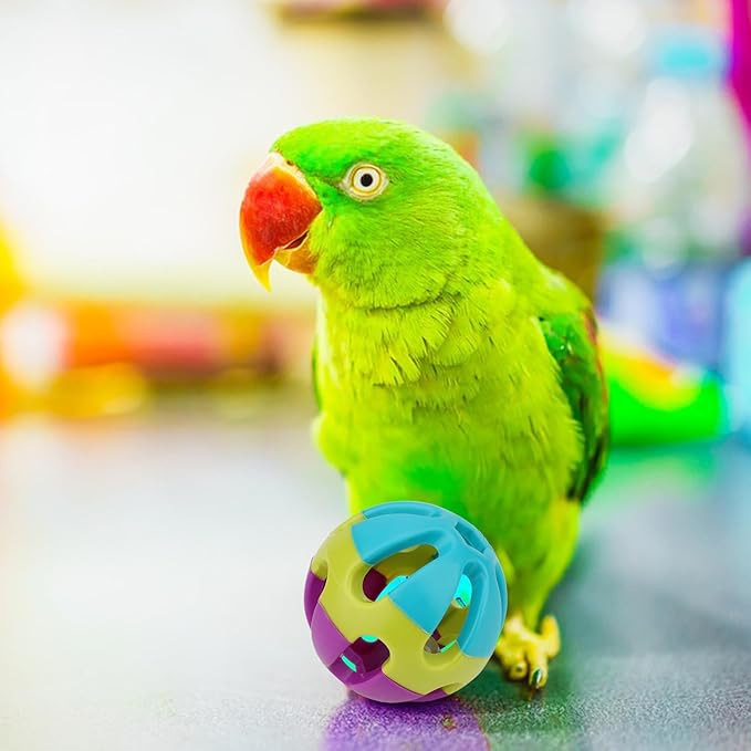 Hypeety Pet Parrot Toy Plastic Colorful Birds Ball - Image 4