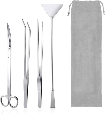 Aquarium Aquascaping Tool Stainless Steel Aquascape Tools Kit 4 in 1 Anti-Rust by Funnytek