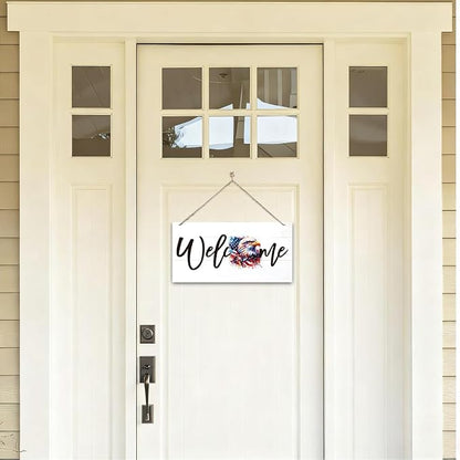 Welcome Sign for Front Door, Welcome Decor Wooden Hanging Sign for Wall Decor - Image 4