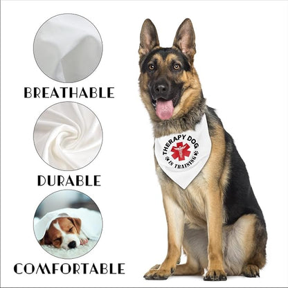 Dog Bandana, Therapy Dog Please Pet Me with, Dogs Scarf Classical Printing - Image 3