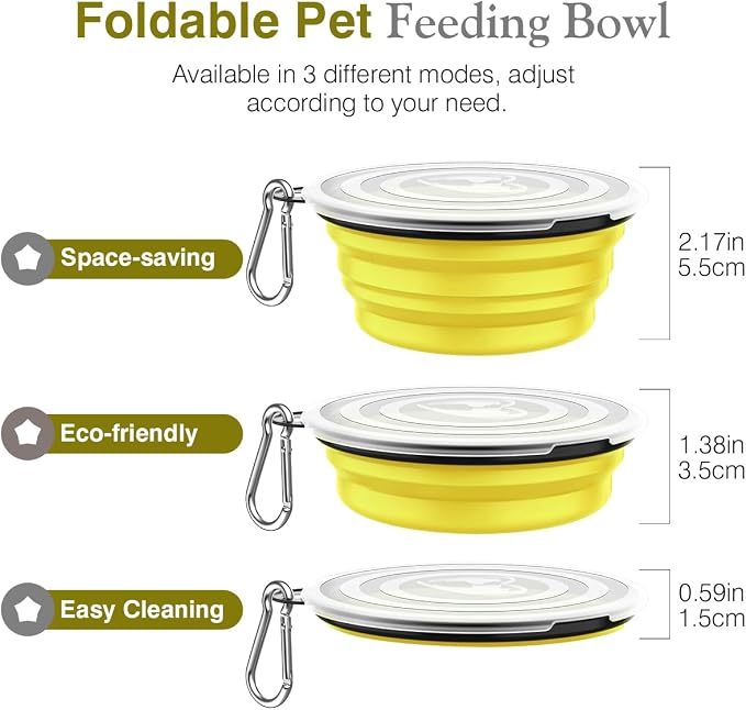 Pawaboo Collapsible Dog Bowls 2 Pack, Silicone Feeding Watering Bowls - Image 6
