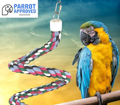 65 inch Length Colorful Cotton Bendable Rope Perch Swing Bird Chew Toys Amazon - Image 6