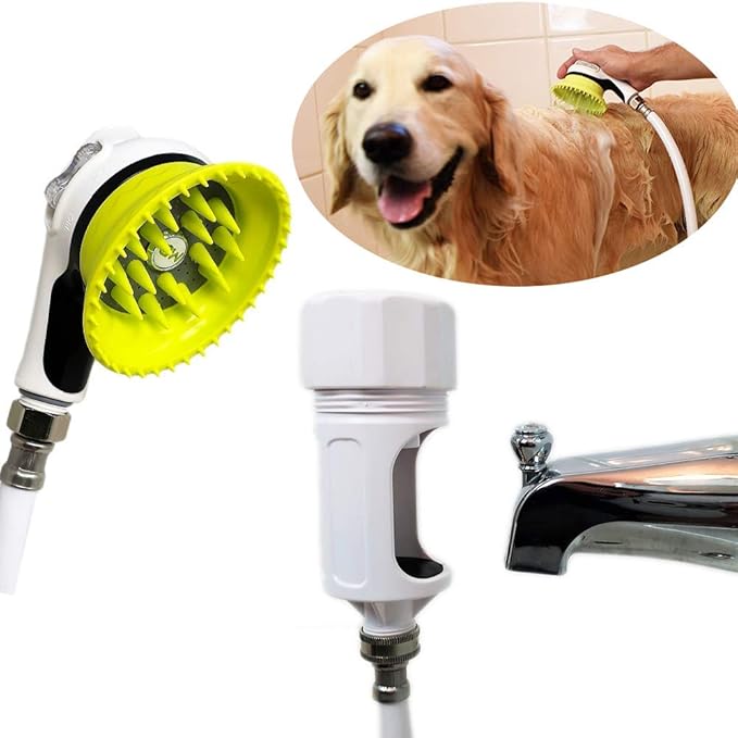 Wondurdog Bathtub Spout and Garden Hose Attachment Dog Wash Kit w/Splash Shield by Wondurdog