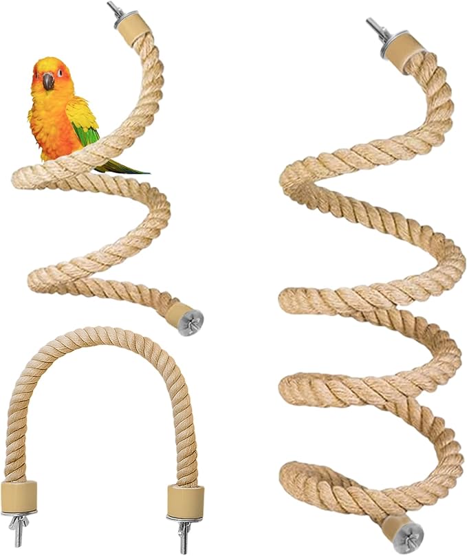 3pcs Bird Rope Perch for Parrots, Bird Cage Climbing Rope Toys Accessories by Welldobetter