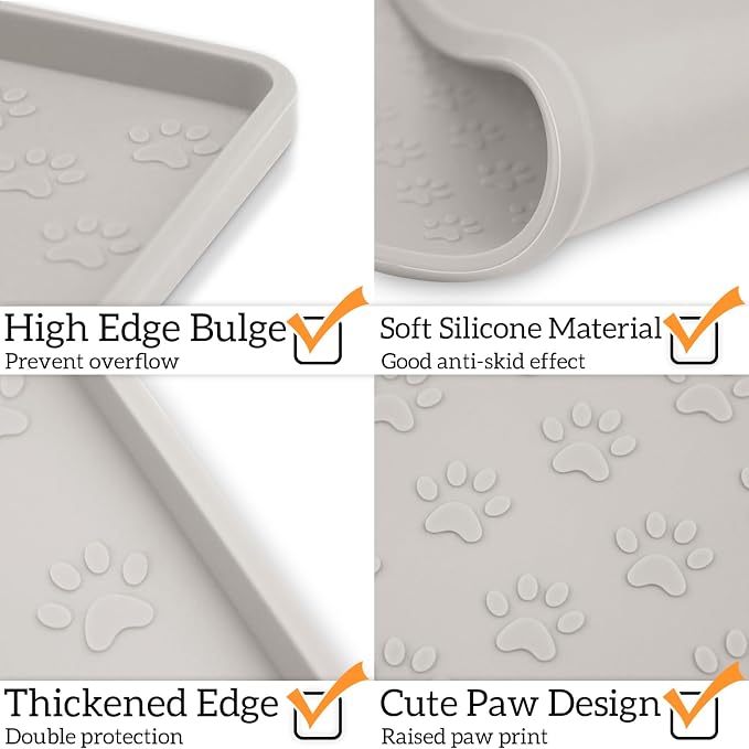 Ptlom Dog Food Mat Anti-Slip Pet Bowl Mats - Image 4