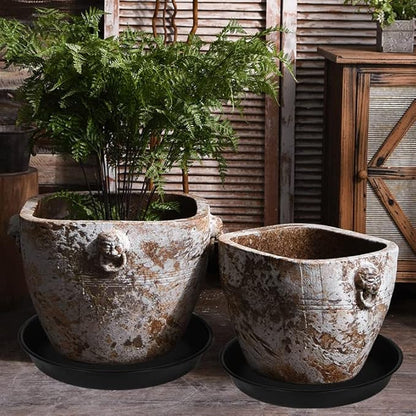 4 Pack of 18 19 inch Plant Saucer Drip Tray, Heavy Duty Large Deep Plant Saucers - Image 6