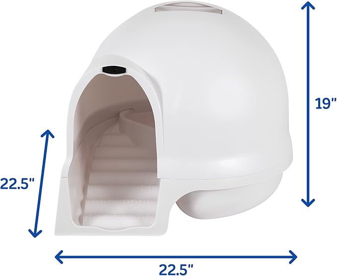 Petmate Booda Clean Step Cat Litter Box Dome- Pearl White, Made in USA - Image 3