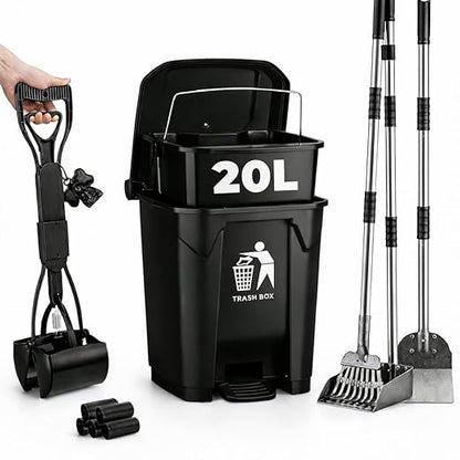 20L Dog Poop Trash Can Outside by AXINCANAAN