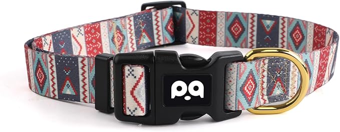 QQPETS Adjustable Soft Dog Collar: Print Flower Pink Multicolor Cute Patterns by QQPETS