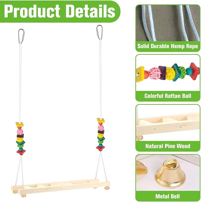 Jorewood Chicken Coop Swings, Outdoor Poultry Exercise Perch - Image 3