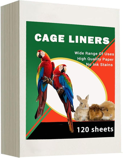 ZIQON 120 Pcs Bird Cage Liner Papers Big Size Cage Paper Liners Disposable Cage by ZIQON
