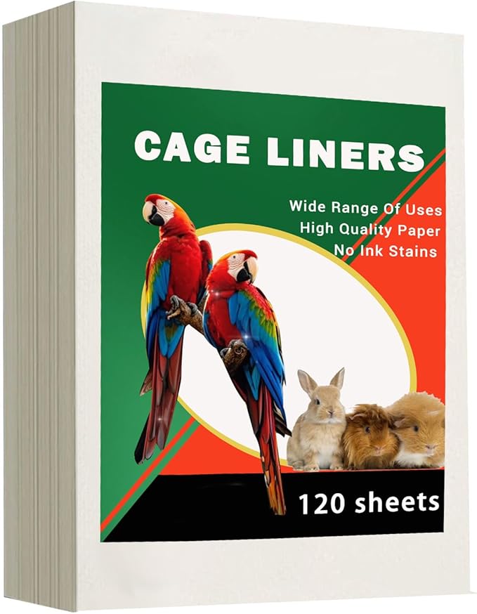 ZIQON 120 Pcs Bird Cage Liner Papers Big Size Cage Paper Liners Disposable Cage by ZIQON