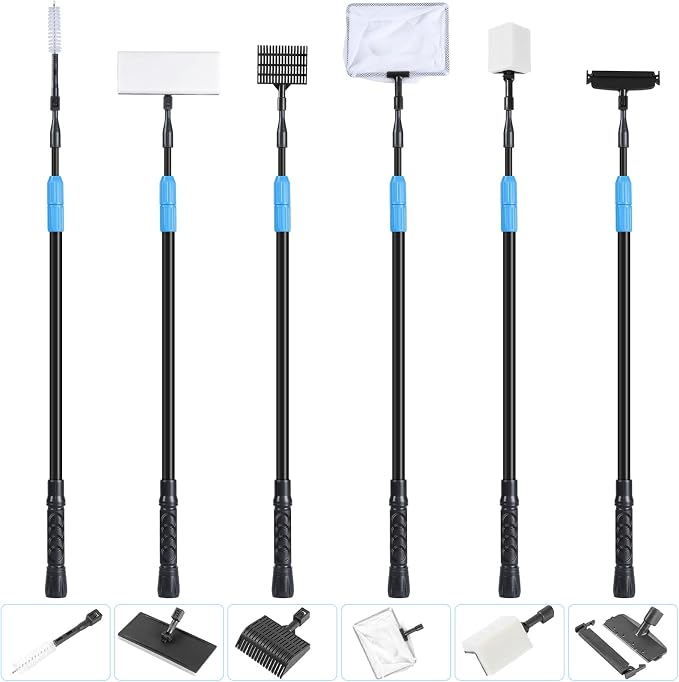AquaMiracle 6 in 1 Aquarium Cleaning Tool Kit Fish Tank Cleaning Kit by AquaMiracle