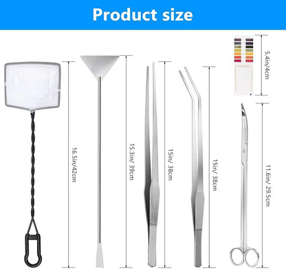 7 in 1 Aquarium Aquascape Tool Kit 15 inch, Aquatic Plant Extra Long - Image 2