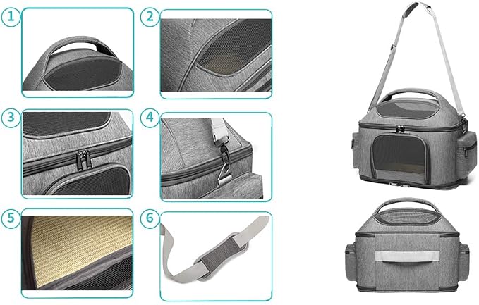 halinfer Pet Carrier for Large Fat Cats and Small Dog, Fits up to 20 pounds Car - Image 3