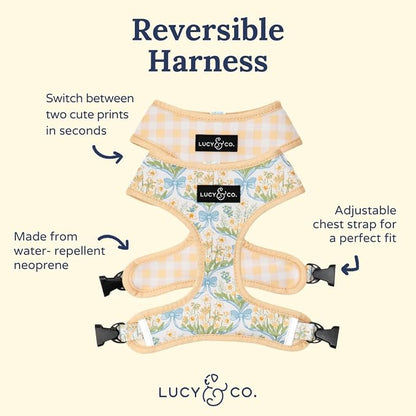 Lucy & Co. Sunshine and Daffodils Reversible Dog Harness, Adjustable Comfort Fit - Image 2