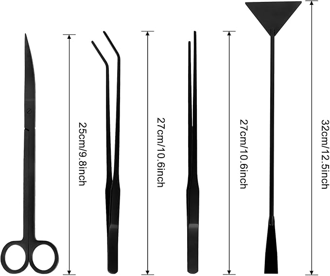 Aquarium Aquascaping Tool Stainless Steel Aquascape Tools Kit 4 in 1 Anti-Rust - Image 2
