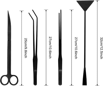 Aquarium Aquascaping Tool Stainless Steel Aquascape Tools Kit 4 in 1 Anti-Rust - Image 2