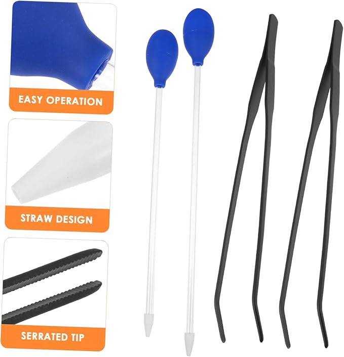 4Pcs Fish Tank Cleaning Tools Aquarium Tweezers Pipette - Image 3