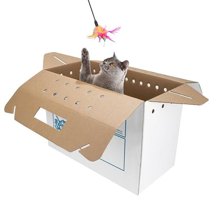 Disposable Cardboard Pet Carrier 12/Case | Sturdy Corrugated Cardboard Carrier - Image 8