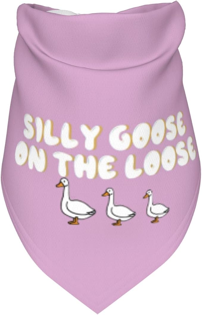Silly Goose on The Loose Triangle Dog Bandana, Summer Bandana Funny Triangle - Image 3