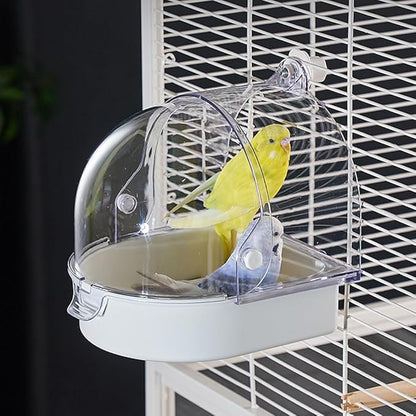 Hanging Brid Bath with Feeder for Cage, 3 in 1 Multifunction Bird by Misyue