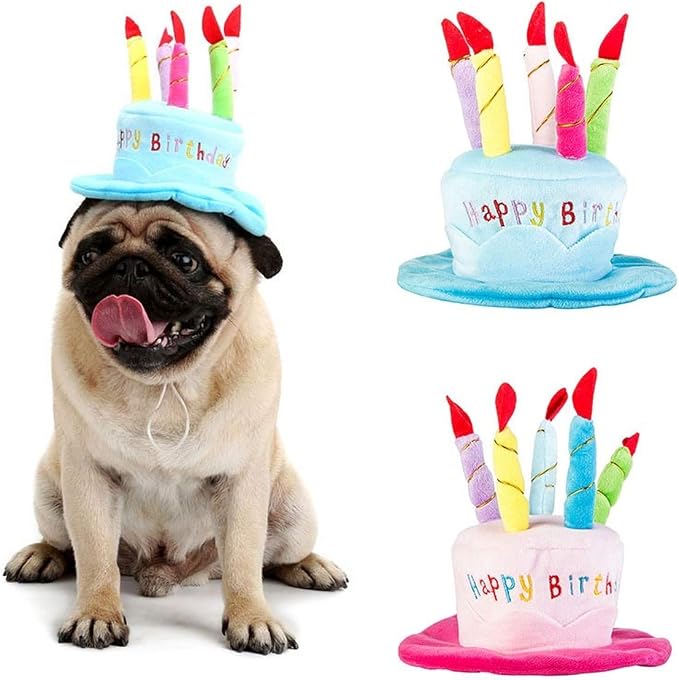 Cute Adorable Dog Cat Birthday Cake Hat Pet Cap Headwear Hat by Secfanya