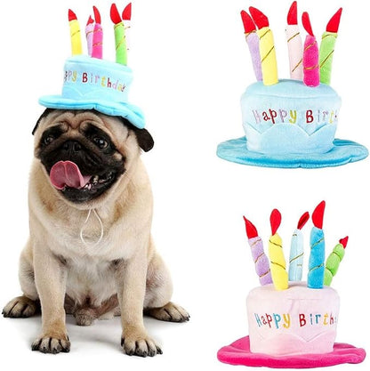 Cute Adorable Dog Cat Birthday Cake Hat Pet Cap Headwear Hat by Secfanya