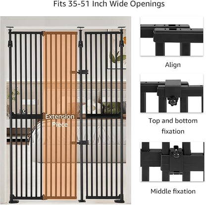 unipaws 75" High Extra Tall Cat Gate, Auto Closing and No Drilling Safety Gate - Image 6