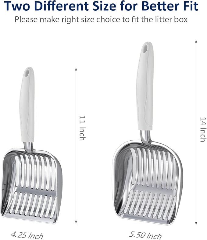 WePet Cat Litter Scoop, Aluminum Alloy Sifter, Kitty Metal Scooper, Deep Shovel - Image 4