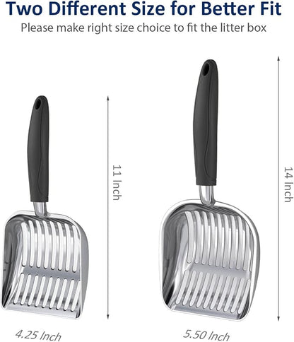 WePet Cat Litter Scoop, Aluminum Alloy Sifter, Kitty Metal Scooper, Deep Shovel - Image 2