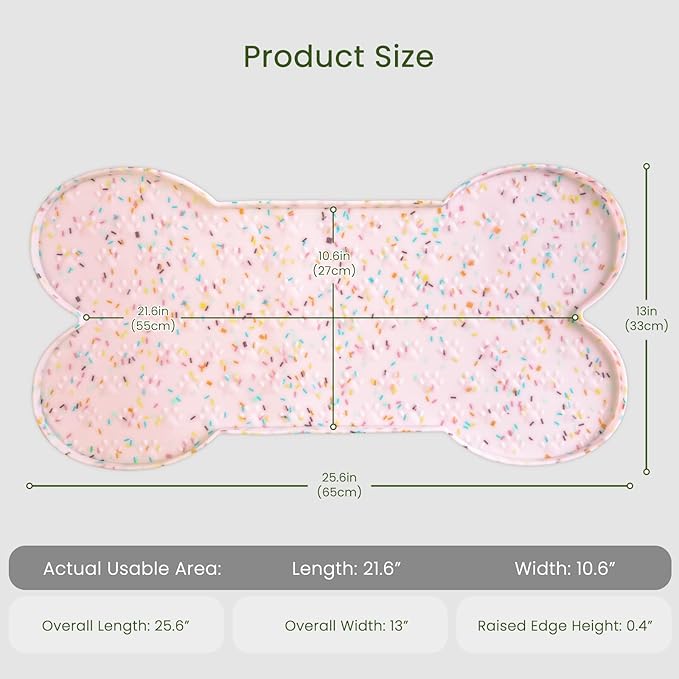 Dog Food Mat Anti-Slip Silicone Dog Bowl Mat Thicker Pet Placemat Waterproof - Image 2