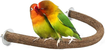 Allazone Bird Natural Wood Stand Perch Swing U Shape Natural Parrot Perch Bird - Image 5