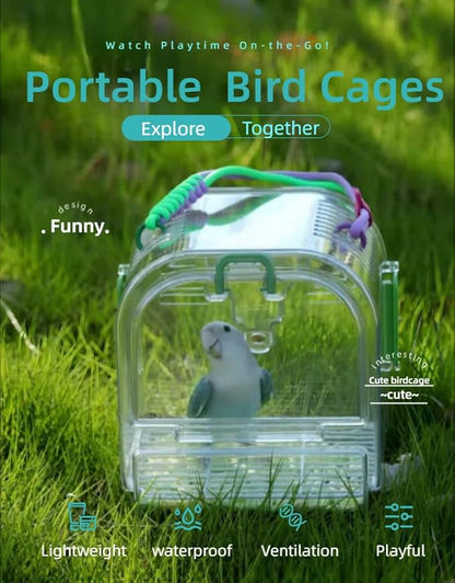 Portable Plastic Bird Cages Lightweight Waterproof Ventilated Travel Bird Cage - Image 3