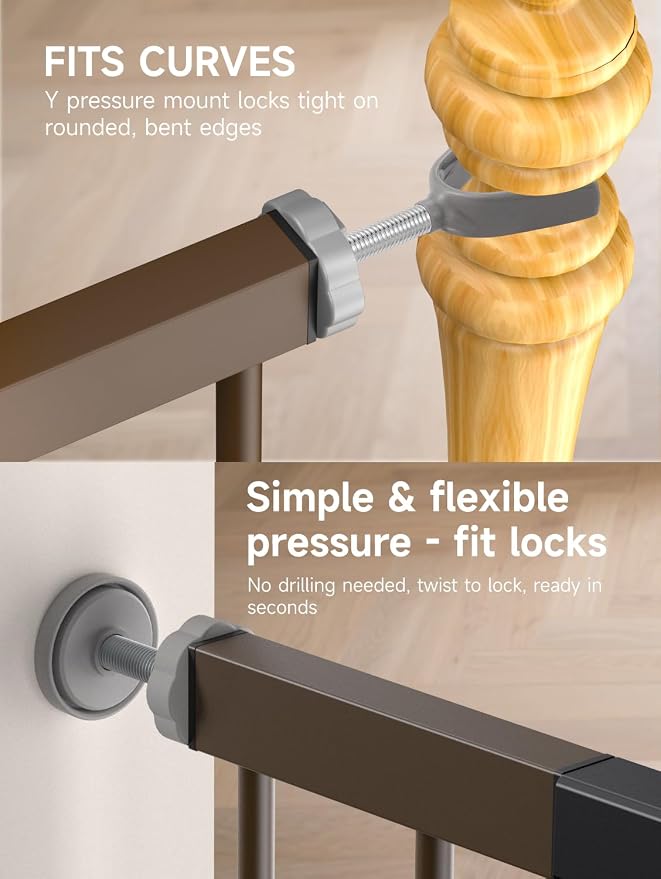 29.5-40.5" Baby Gate for Stairs, Dog Gate for Doorways, Walk Thru Auto Close - Image 3
