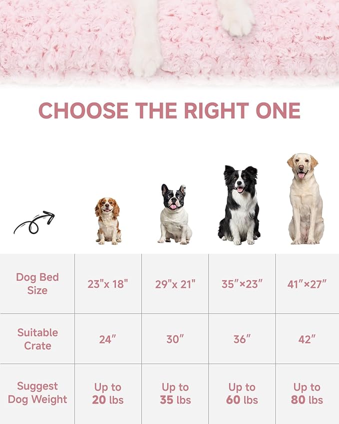 KSIIA Washable Dog Bed Deluxe Plush Dog Crate Beds Comfy Kennel Pad Anti-Slip - Image 6