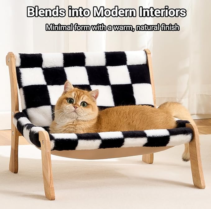 Solid Wood Cat Couch Bed for Indoor Cats, Modern Cat Sofa - Image 9