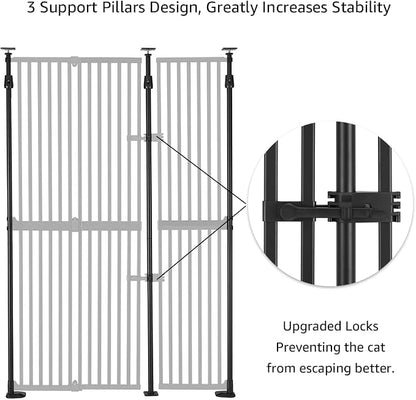 unipaws 75" High Extra Tall Cat Gate, Auto Closing and No Drilling Safety Gate - Image 5